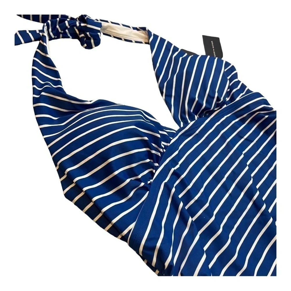 Tommy Hilfiger Ruched Tankini Swimsuit Top - Sail Away Stripe NWT